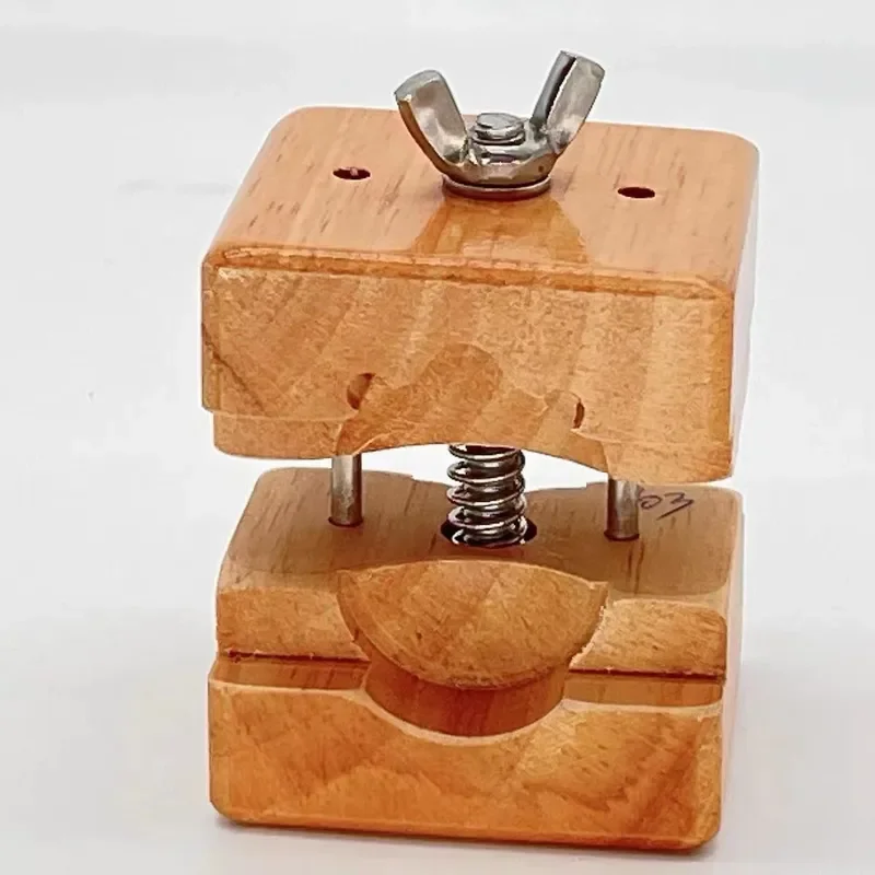 3 Pieces Watch Repair Tool Wooden Opening Base Fixture Solid Wood Clip Holder for Watchmaker Workshop Maintenance