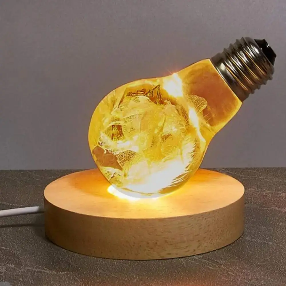 DIY Round LED Base Wooden LED Lighted Wood Light Display Lighted Stand Ornament Showcase