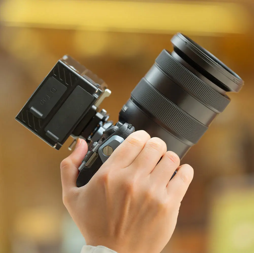 Placa giratória de liberação rápida FALCAM F22 para bateria de montagem em V compatível com gaiola de câmera F22 Acessórios de fotografia compactos