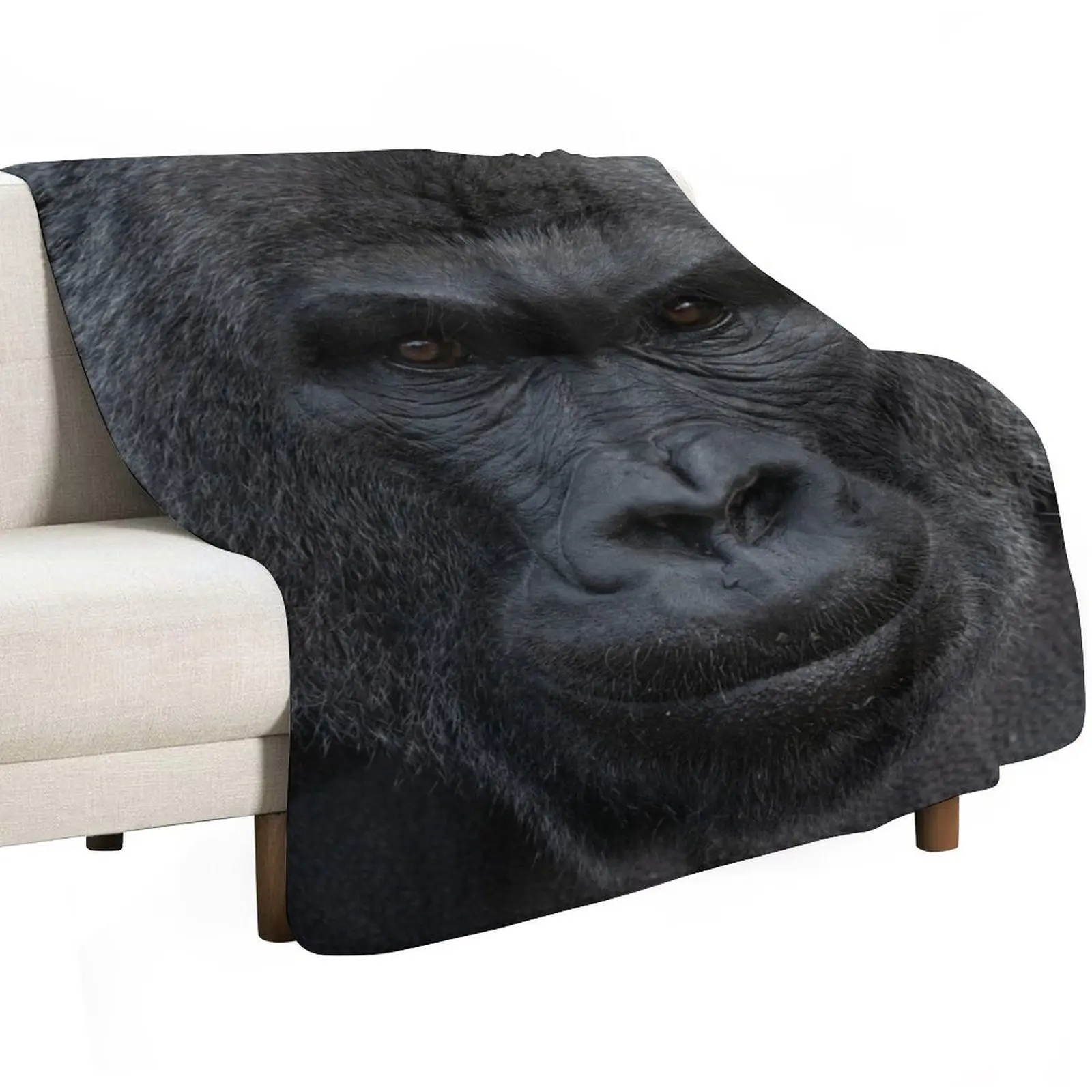 

Silverback Stare Throw Blanket Luxury Thicken Softest Retros Cute Plaid Blankets