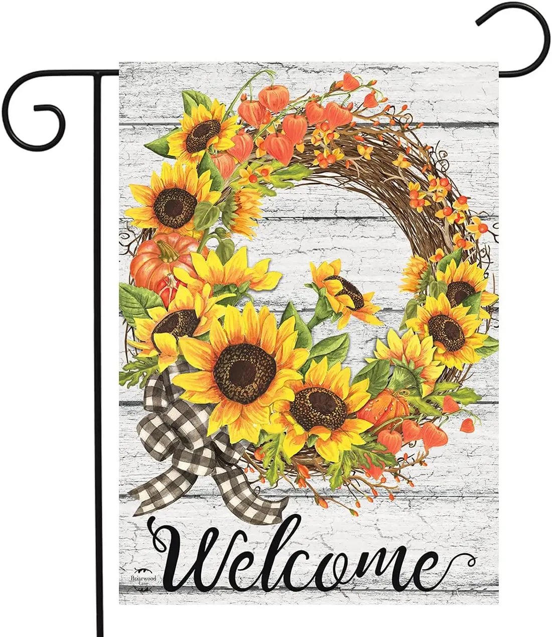 Sunflower Fall Wreath Welcome Garden Flag Autumn Floral 12.5