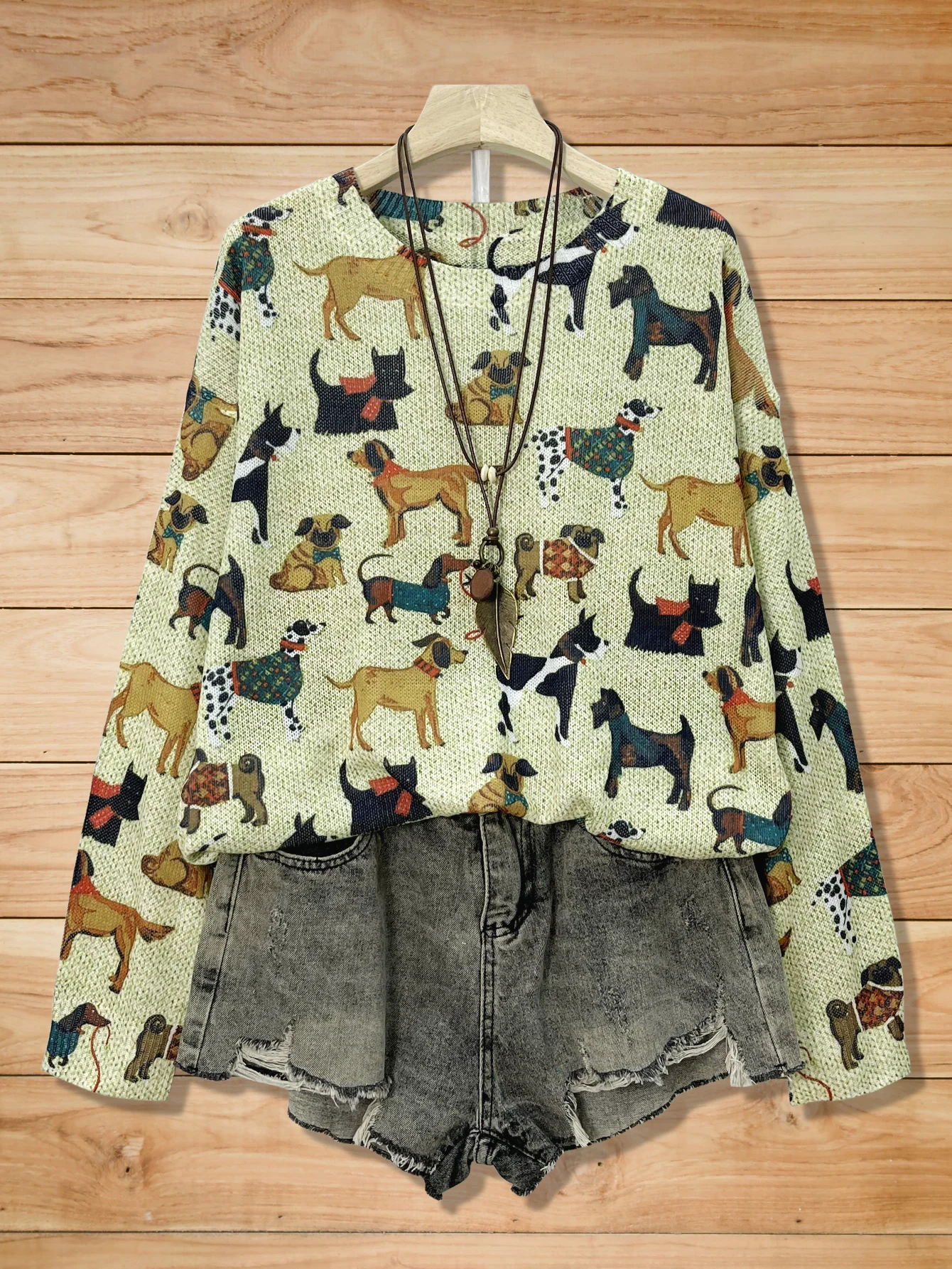 

Вязаный свитер больших размеров с круглым вырезом, модный повседневный свитер с принтом, женская осенне-зимняя удобная мягкая хлопковая футболка