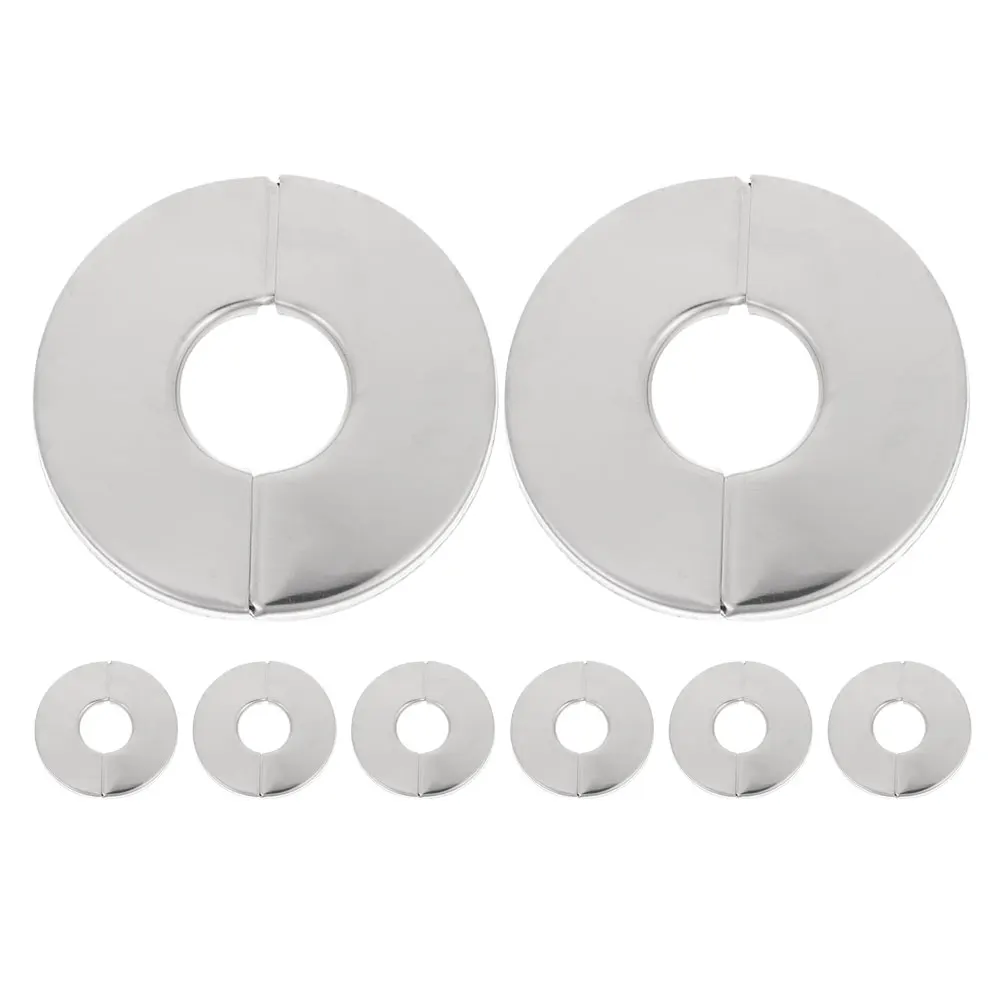 

8 Pcs Water Pipe Decorative Cover Plate Holes Around Pipes Clean Out Bathroom for Metal Plumbing Heighten Decoration