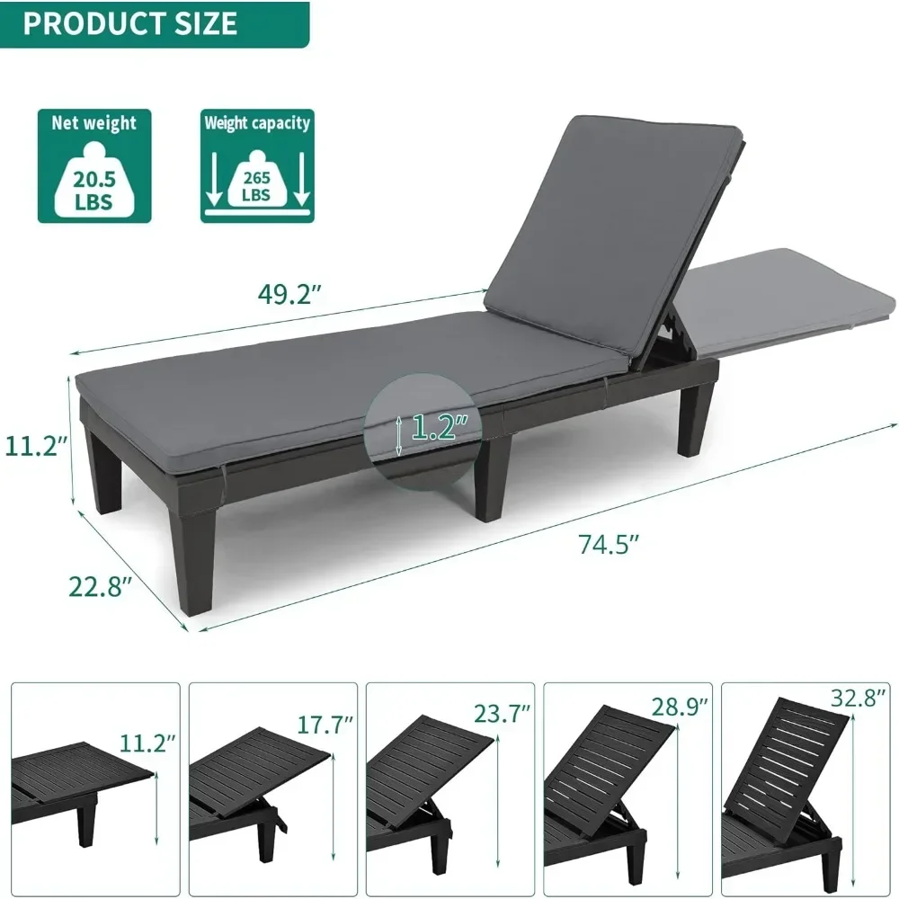 recliner chair, with Cushion & Adjustable Backrest, 265lbs Weight Capacity, Set of 2, recliner chair