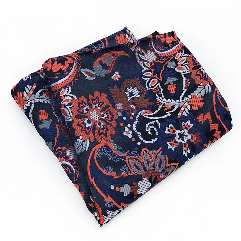 Pañuelo de bolsillo con flores de 25cm x 25cm para hombre, pañuelo tejido Jacquard de Cachemira, pañuelo cuadrado de bolsillo para traje, pañuelo de