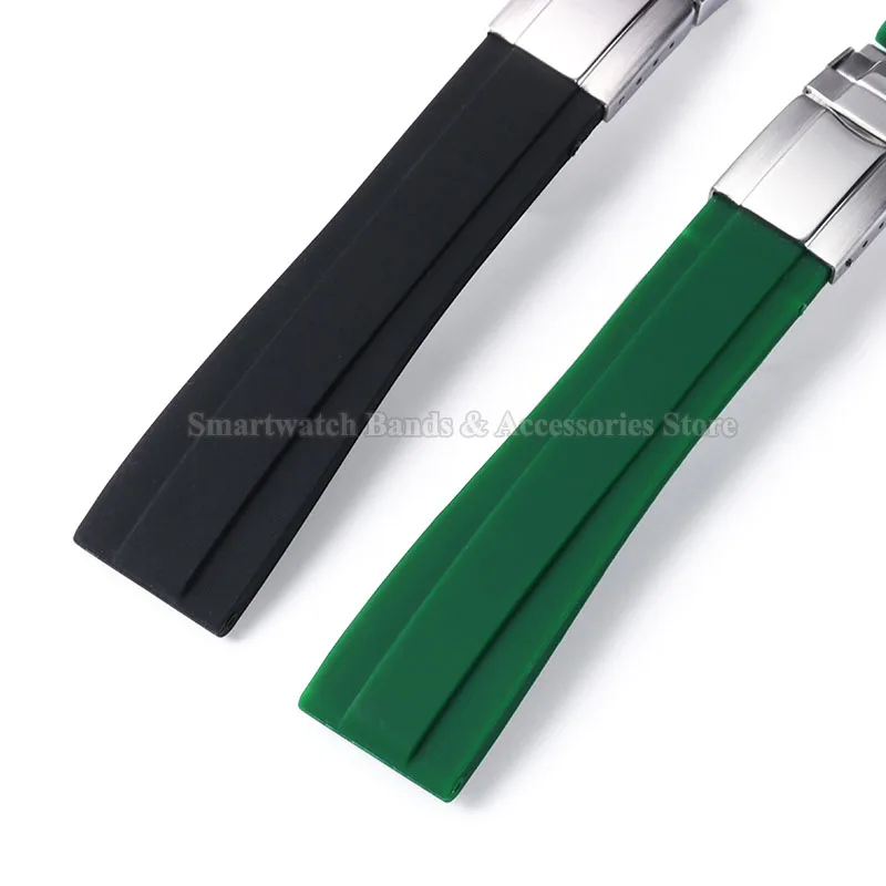 20mm Silicone Watch Strap for Seiko for Rolex for Submariner for Daytona for Oysterflex Waterproof Rubber Bracelet Accessories