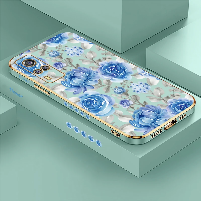 Plating Silicone Phone Case For Vivo Y01 Y12 Y12i Y11S Y11 Y15 Y15A Y15S Y9S Y5S Y03T Y02S Y02 Shockproof Flower Pattern Cover #1