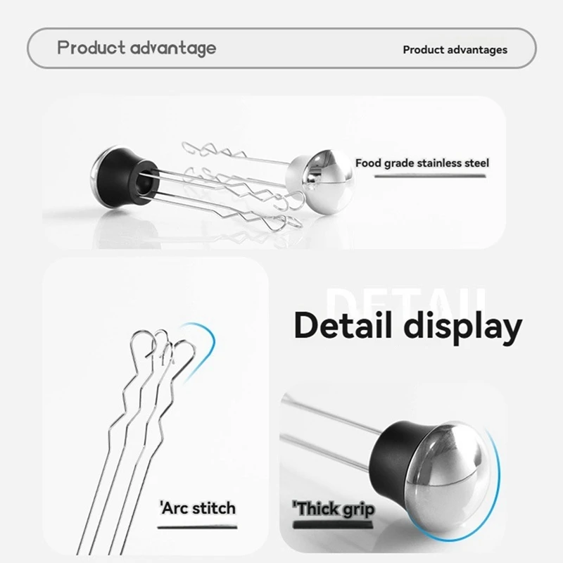 A44F-игла для кофейного порошка из нержавеющей стали, мешалка для кофе, ручной венчик для кофе, инструмент для раздачи эспрессо для кафе, кухни