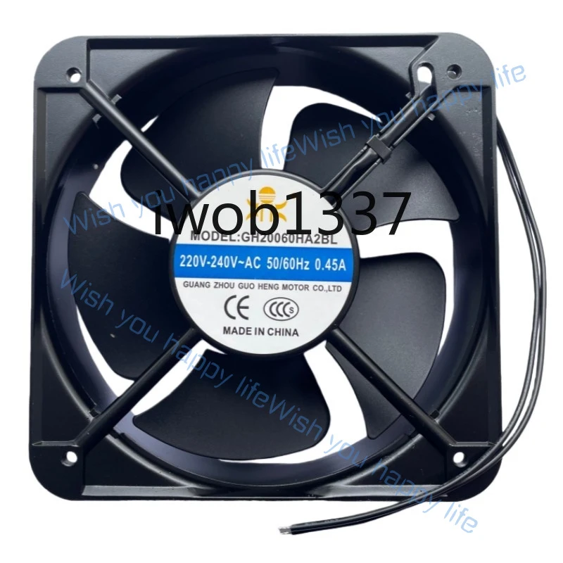 L... New for GH20060HA2BL Square Cooling Fan AC220V-240V 0.45A 50/60HZ 2Wire 200*200*60mm