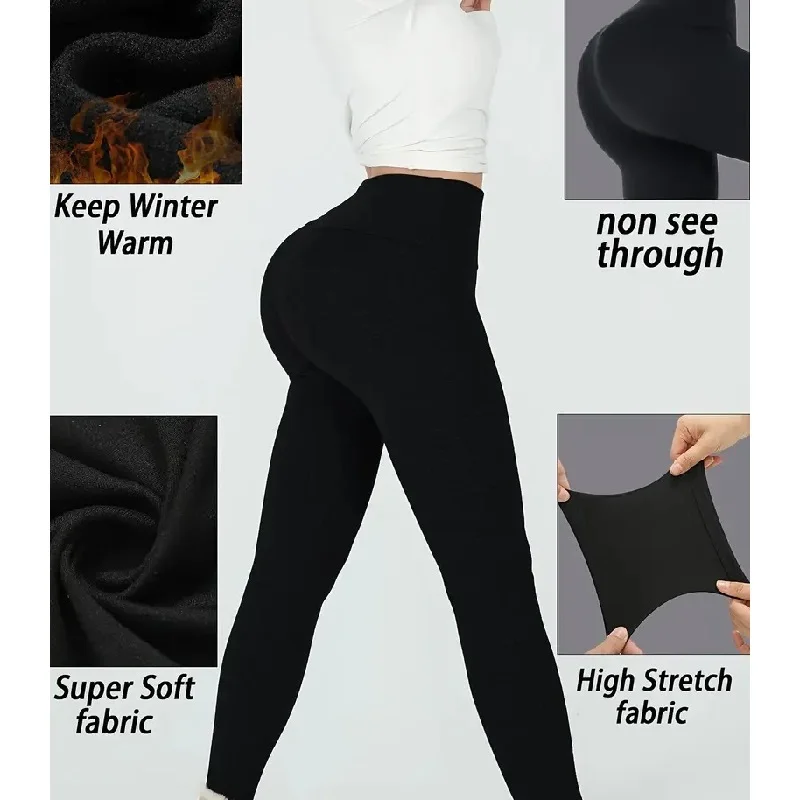 2 قطع المرأة الحرارية صوف مبطن عالية الخصر الرياضة طماق تجريب الشتاء الدافئة رشاقته الجوارب لينة اليوغا السراويل