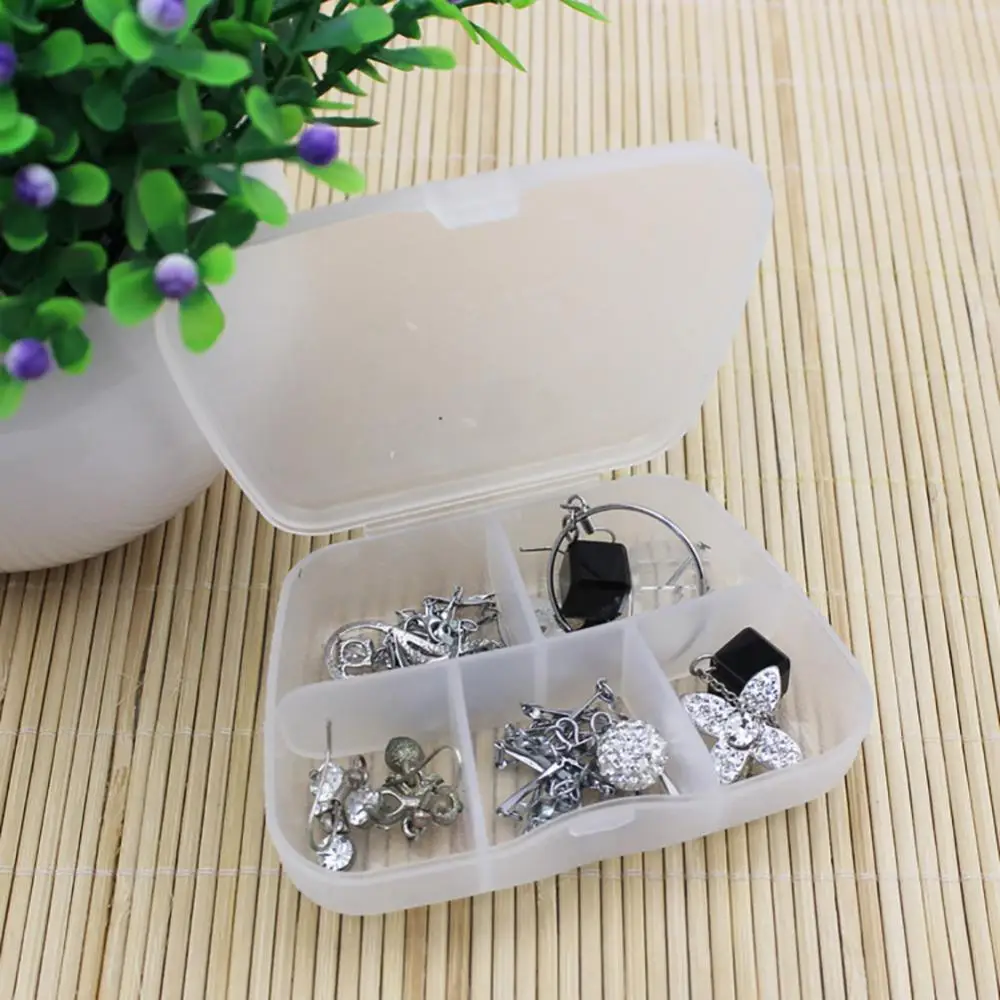 Jewelry Box Organizer Container 5 Compartments Medicine Case Pills Tablet