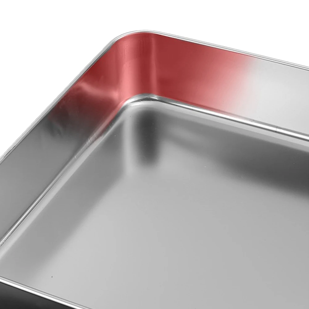 Stainless Steel Rectangular Tray Set of 2 for Baking Roasting Tiramisu Brownies and Casseroles Stackable Dishwasher Safe Design