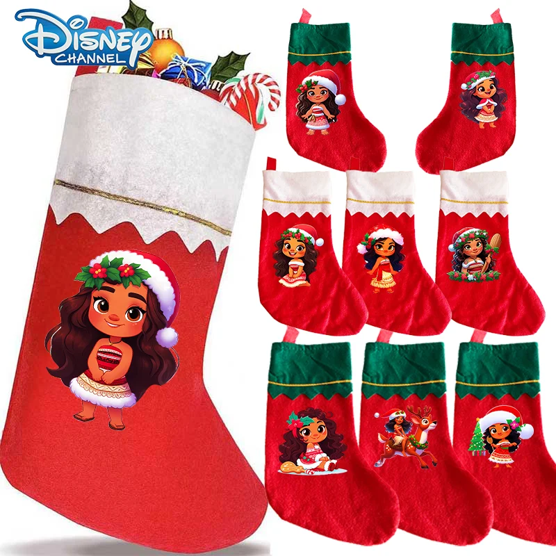 1 Pcs Moana Christmas Stockings Disney Sack Xmas Gift Candy Bag Decoration for Home New Year Sock Christmas Tree Decor Boys Gift