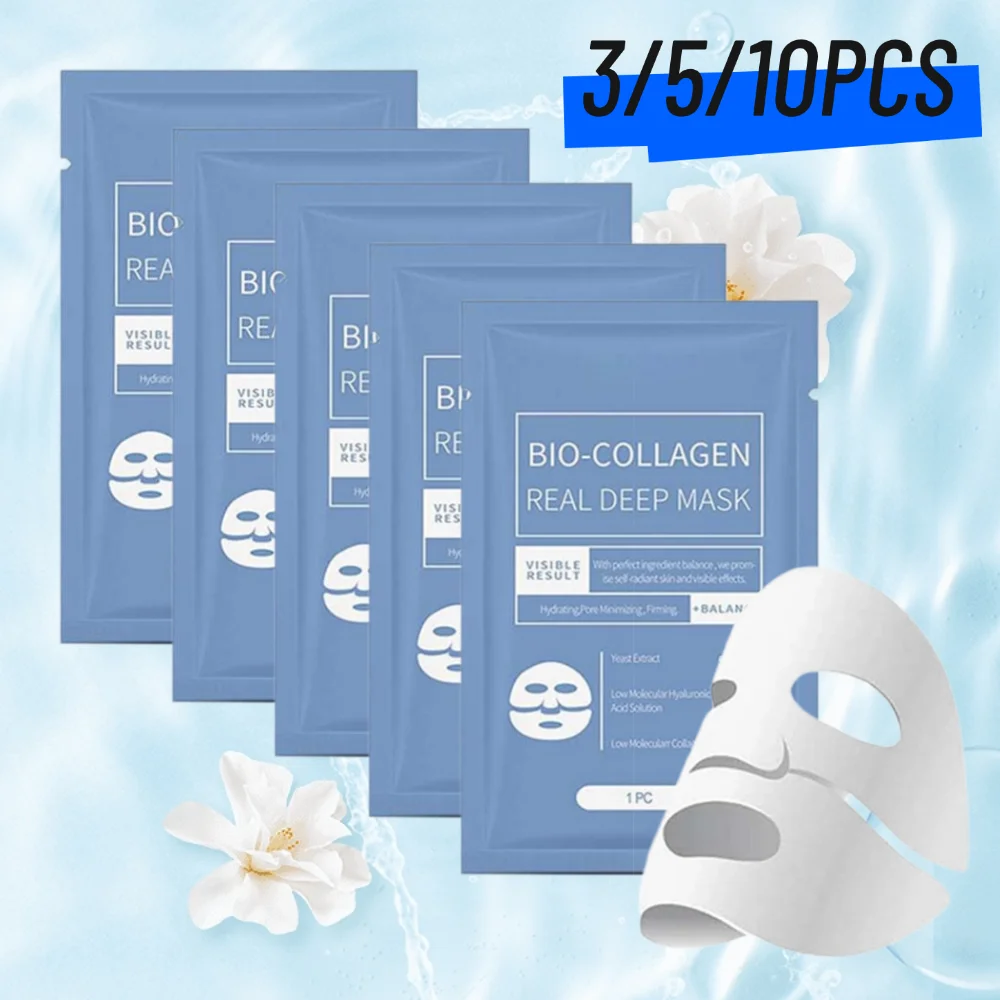 Bio-Collagen Real Deep Face Mask Moisturizing hydrating mask Collagen Protein Hydrogel Soft Gel Mask firming Skin Care