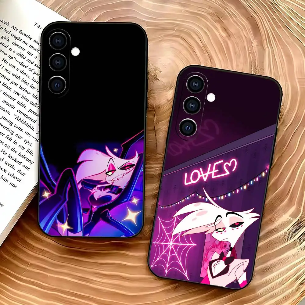 

Angel Dust H-Hazbin H-Hotel Phone Case For Samsung Galaxy A73,A72,A71,A70,A53,A52,A51,Soft Silicone Black Cover