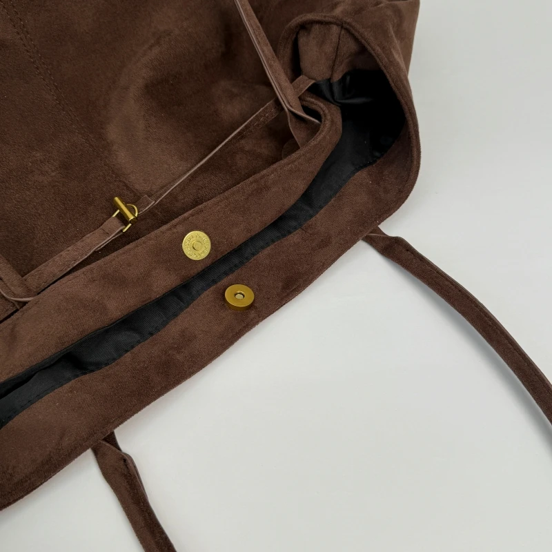 Tas Tote Belanja Ukuran Besar Untuk Wanita PU Suede Warna Polos Kapasitas Besar Tas Selempang Hobo Musim Gugur 2025 Tas Tangan Desainer Mewah Terbaru