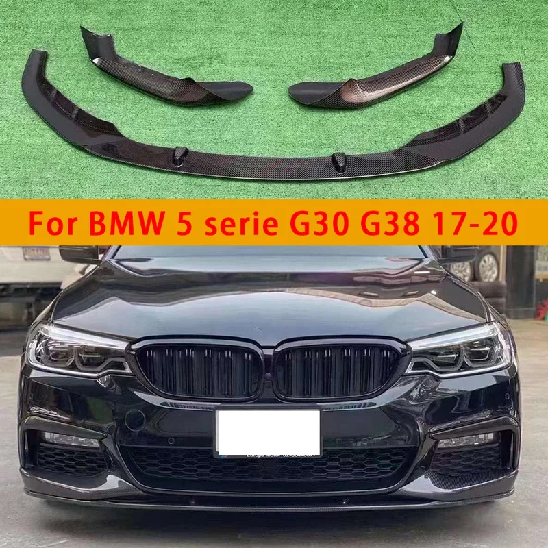 For BMW 5 series G30 G38 2017-2020 Carbon Fiber Front lip Car Front Bumper Diverter Spoiler Diffuser chin Car Accessories