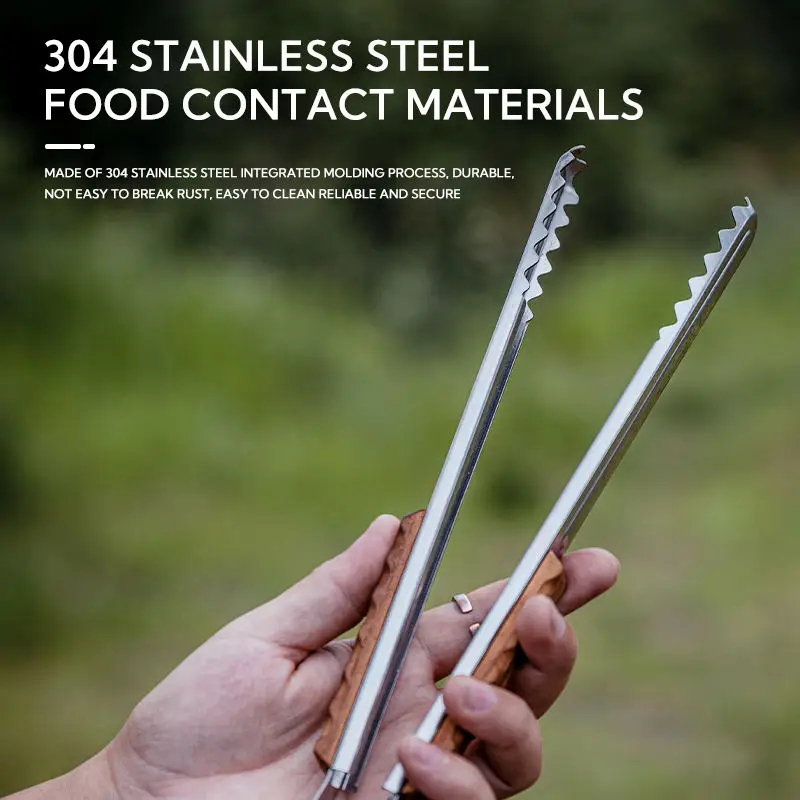 

Outdoor Camping Kitchenware Cookware Serving Tongs Barbecue Clip Clamps Bbq Food Tongs Stainless Steel Bbq Food Clip Clamps