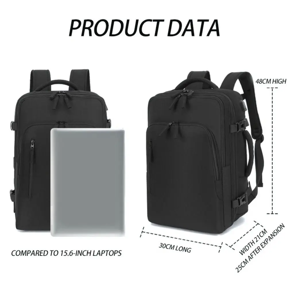 New Polyester Fiber Expandable Travel Backpack Large Capacity Waterproof Business Backpack Multi-purpose Traveling Bag Men