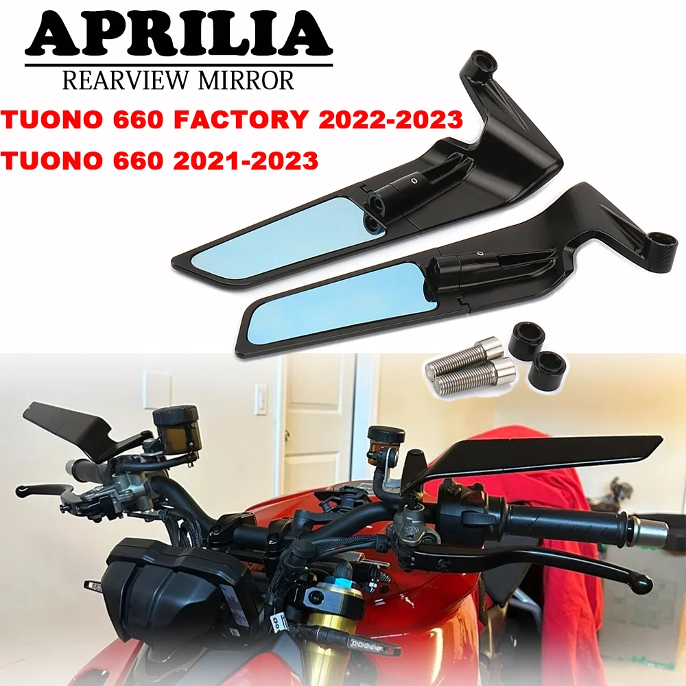 

Motorcycle Aluminium Wind Wing Adjustable Rotating Rearview Mirror For Aprilia Tuono 660 2021 - 2023 TUONO 660 Factory 2022 2023