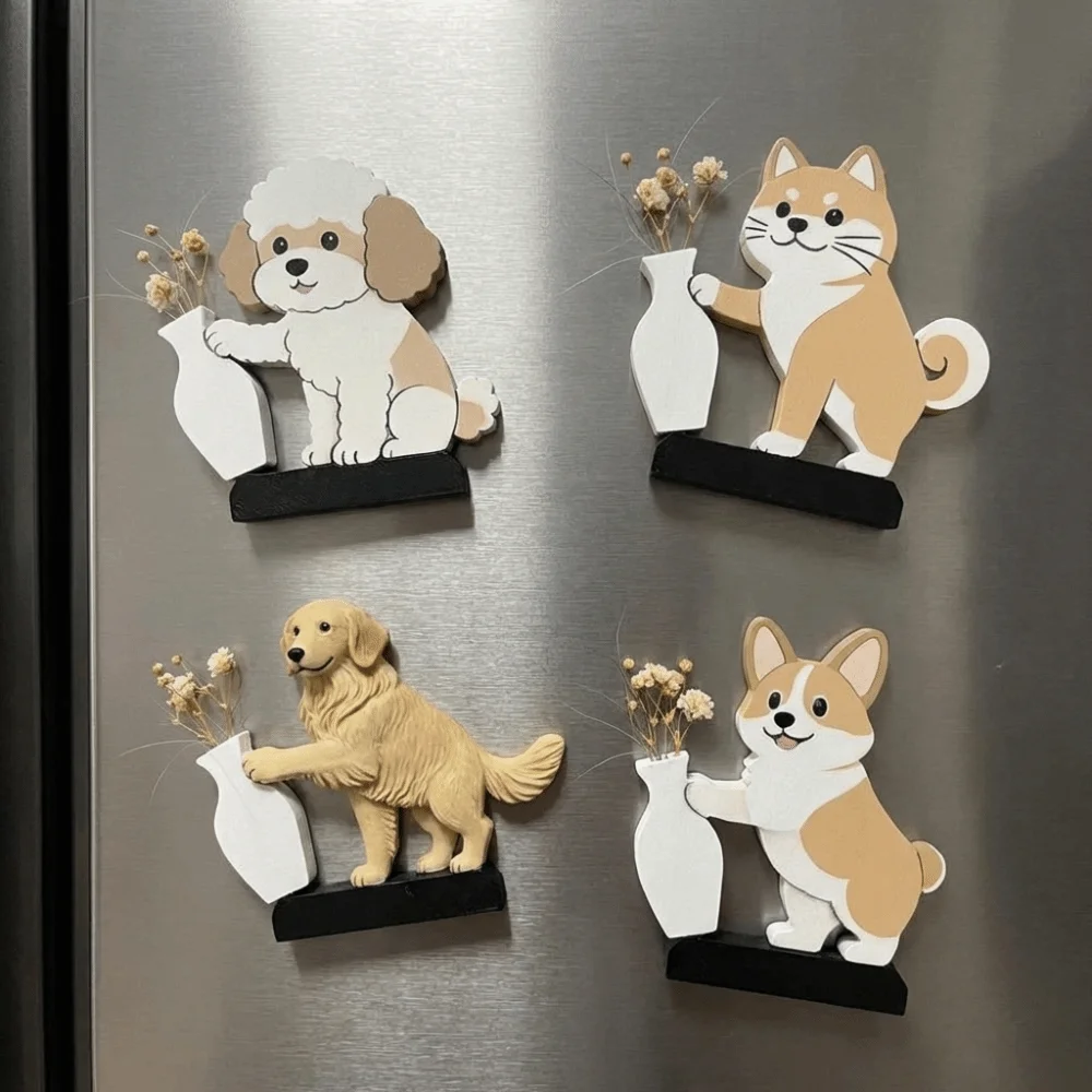 Creative Cat Refrigerator Magnet Cute Acrylic Pet Hair Collector Magnetic Base Funny Fridge Magnet Vase Decor Fur Collector