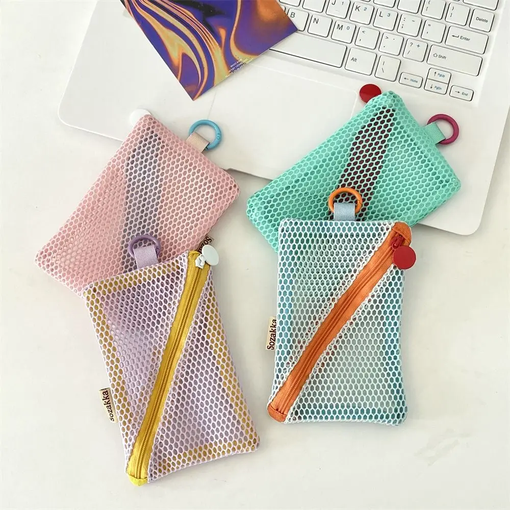 

Легкие сетчатые сумки на молнии, видимость, полая мини-косметичка, портативная прозрачная сетчатая косметичка, губная помада