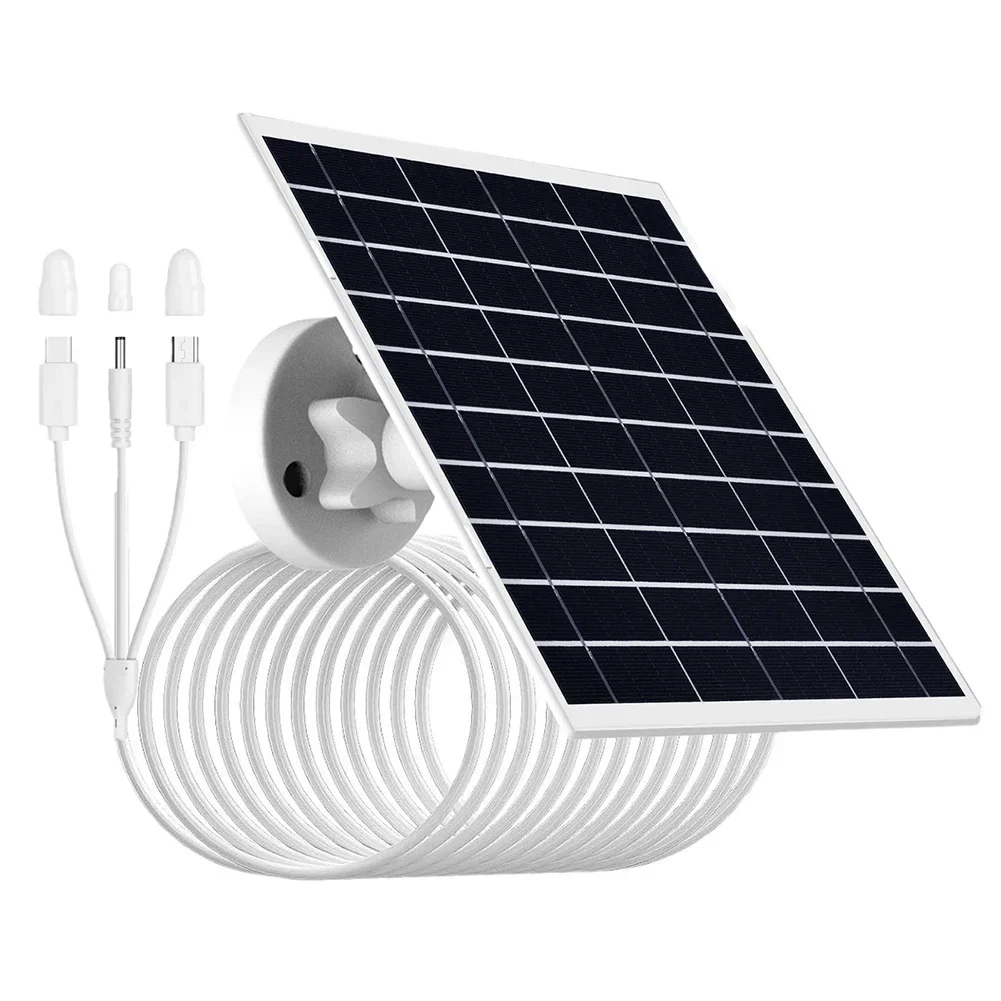 9W 5V Solar Panel With 4M 3 In1 Charging Cable IP66 For Low Power Battery Camera Solar Power Part  Accessories Home Improvement