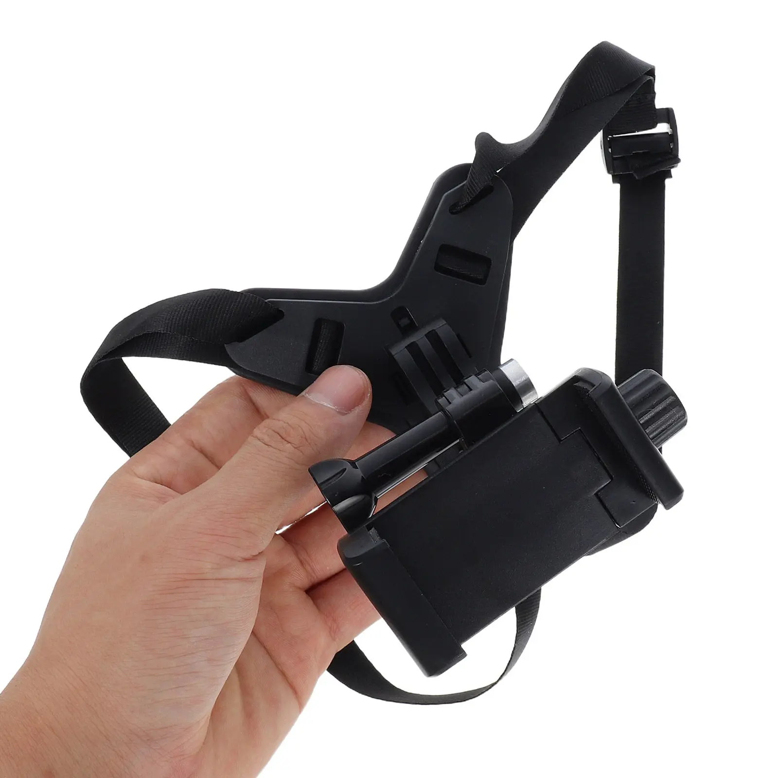 Motorcycle Chin Mount Phone Holder Buckle Strap Stable Camera Holder Quick Release for Riding Video Calls Filming