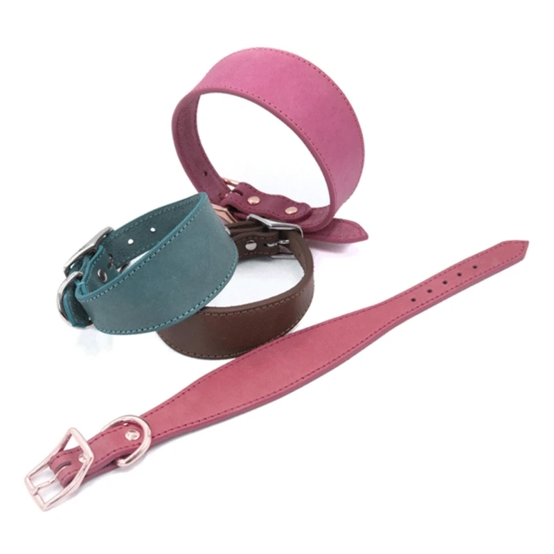 Leathers Dogs Collar Soft Padded Collar for Whippets Salukis Sighthounds Dogs Adjustable Collar Large Breeds Dogs Supply