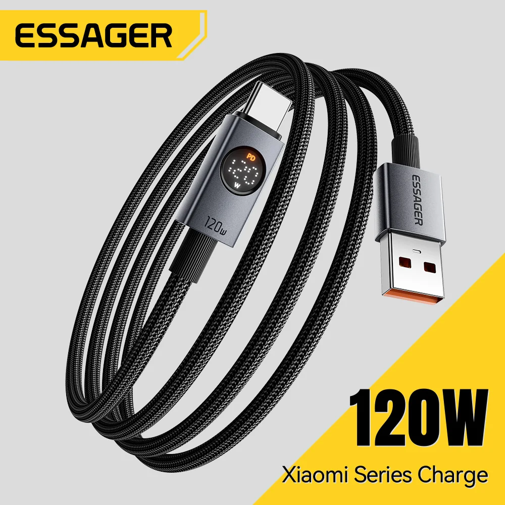 Essager 120W USB Type C Cable 7A Super Fast Charging For Xiaomi 17 14 13 12 Pro Redmi K80 Note 14 POCO F7 USB A To Type C Cable
