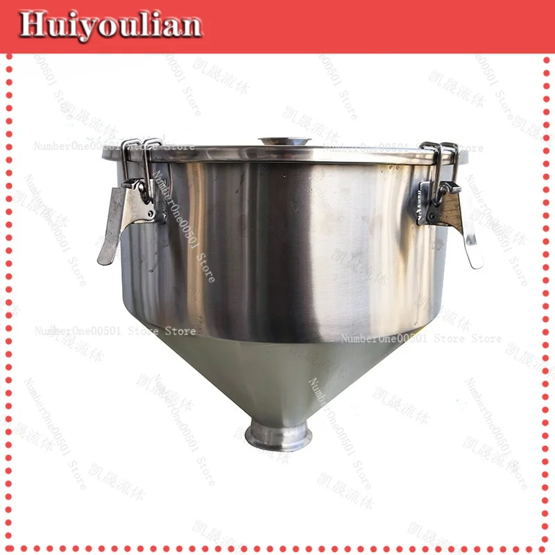 316/304 Sanitary Food Stainless Steel Kitchen Funnel Sealing Cover Hopper Conical Filling Machine Large Diameter