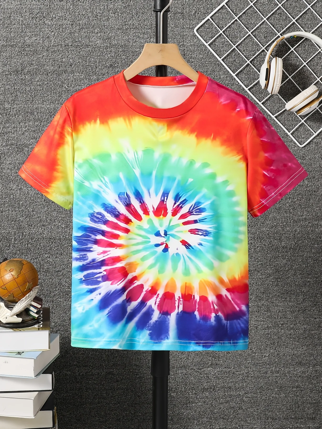 

Kids Clothes Boys' Summer 3D Tie-Dye Rainbow T-Shirt Casual Crew Neck Children Top Short Sleeve Kids T Shirt Children's Clothing