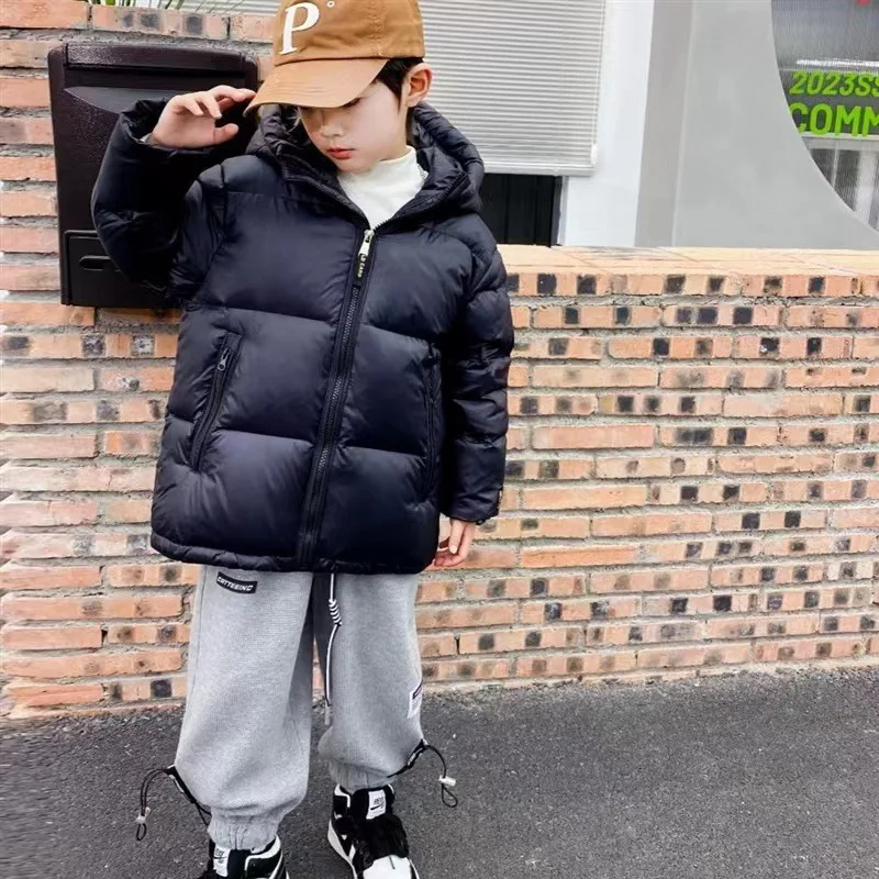 

Boys Down Coat Jacket Cotton Outerwear Windbreak 2023 New Arrive Thicken Velvet Winter Warm Christmas Gift Children's Clothing