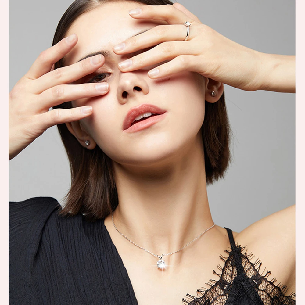 1ct D Color Moissanite Diamond Top Quality 18K Gold Plated Pendant Necklace 925 Sterling With GRA Fine Jewelry Gifts Wholesale