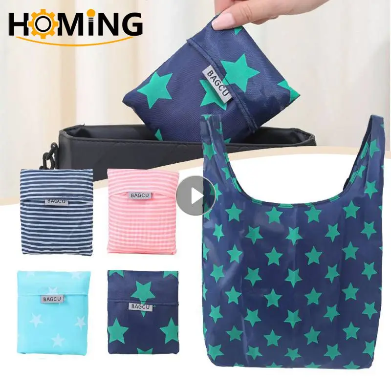 1PC Shopping Bag Eco-friendly Bag Hand Shoulder Grocery Bags Shoulder Market Portable Reusable Foldable Supermarket Shop Bags