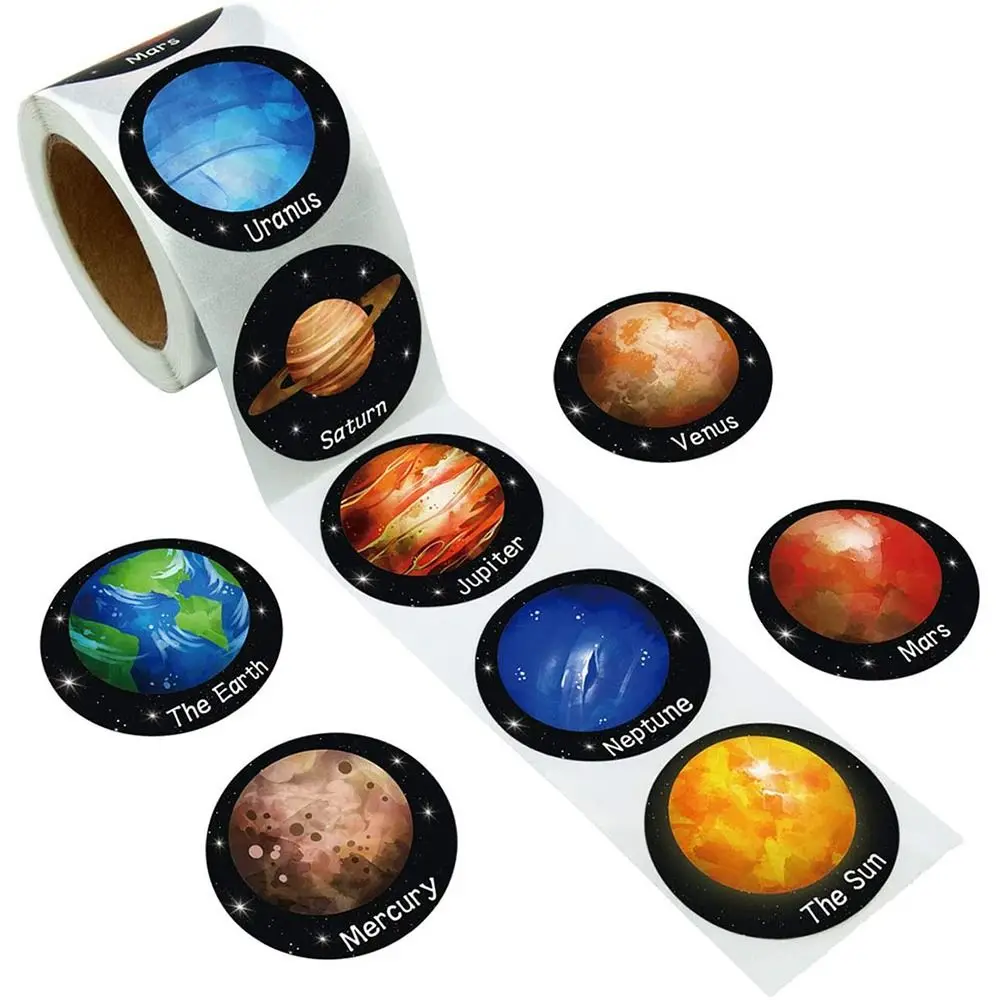 Mars Round Stationery Toy School Reward For Home Decor Kids Gifts Teacher Sticker Party Decals Paper Sticker Paper Tag