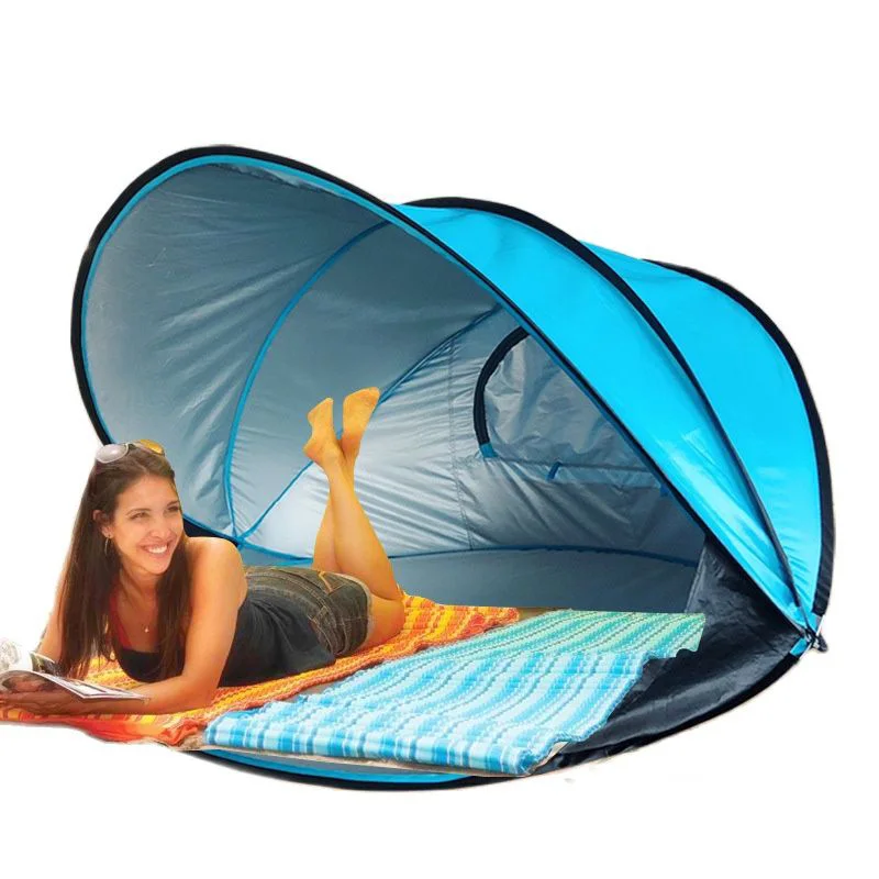 Pop Up Summer Automatic Beach Tent 2-3 People Speed Open Quick Portable Simple Shade Sun Fishing Park Leisure Travel BBQ Tourist