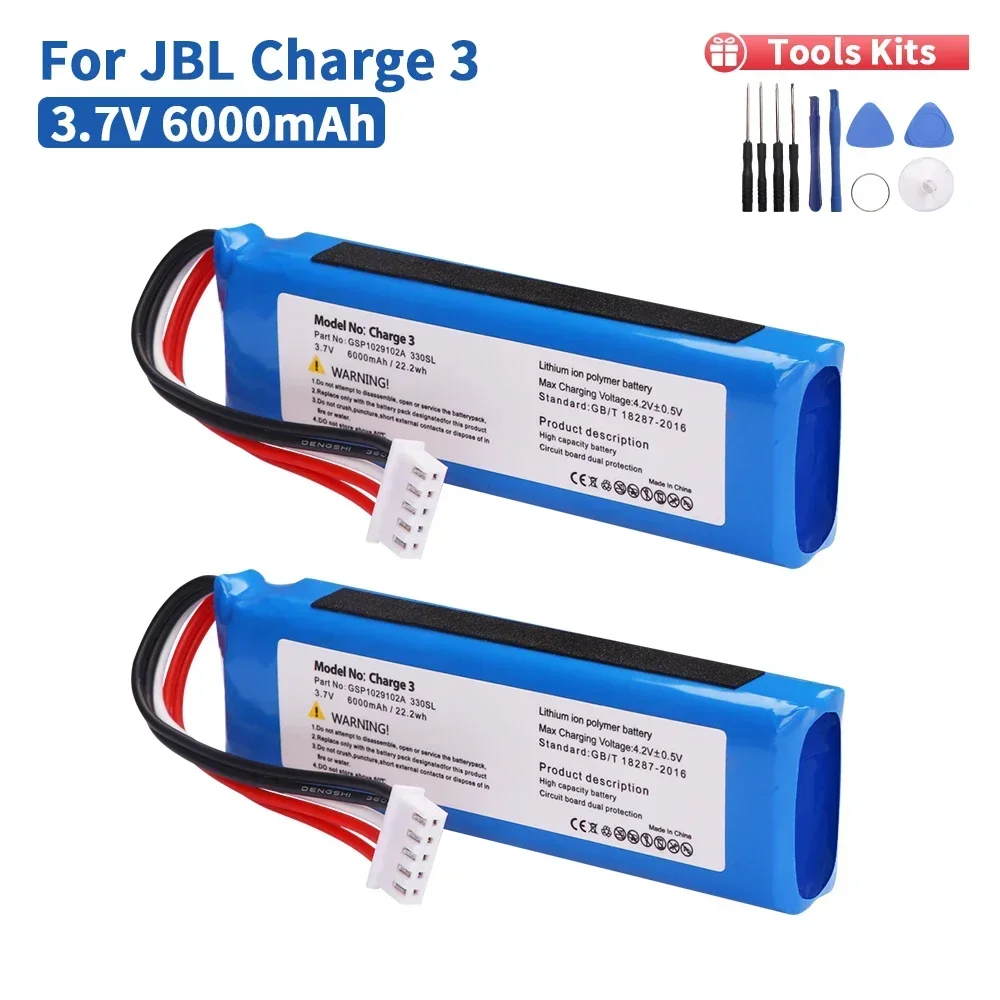 3.7 V Lading 3 6000 mah Vervangende Batterij Originele JBL Lading 3 voor JBL Lading 3 Charge3 GSP1029102A Batteria