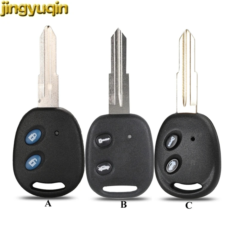 Jingyuqin Remote Key Shell For Chevrolet LOVA Sail Epica Lechi Spark 2 Buttons Uncut Brass Key Blade Blank Replacement