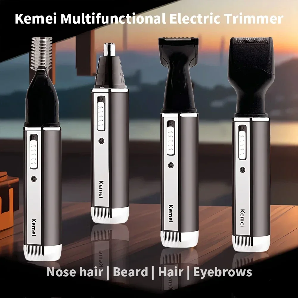 Kemei KM-6630 4-in-1 professioneller elektrischer wiederaufladbarer Nasen- und Ohrenhaarschneider, Rasierer für Körperpflegewerkzeuge für Männer – Detail 1