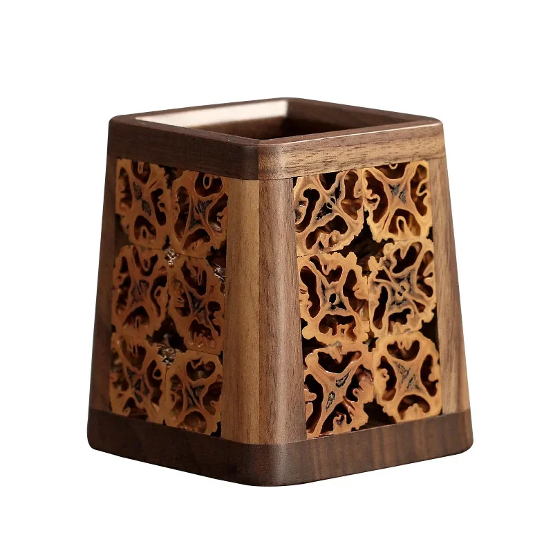 

Bamboo Chan Trace | Walnut Hollow Pen Holder, Walnut Tea Ceremony Six Gentlemen Holder Set Storage Clip Needle