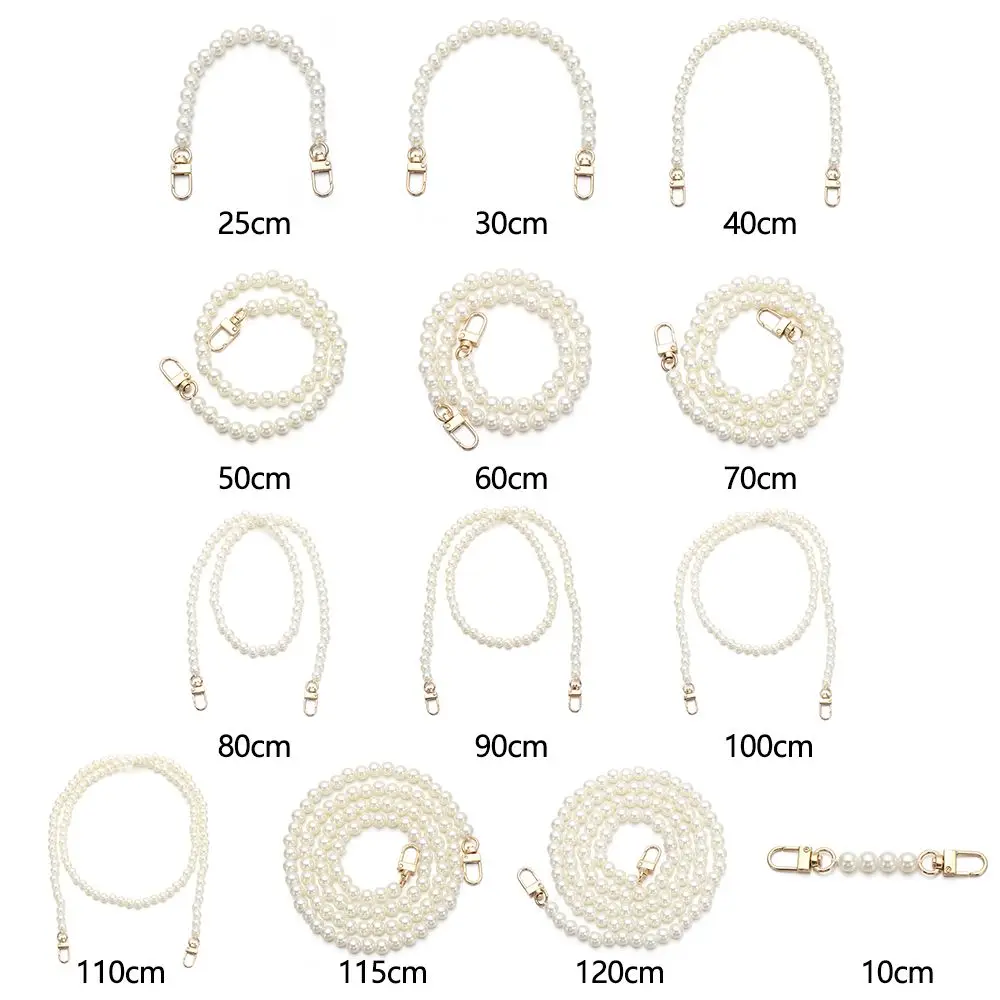 1PC Multi size Pearl Strap Bags Handbag Handles DIY purse Replacement Long Beaded Chain Shoulder Straps Pearl Belt Accessories