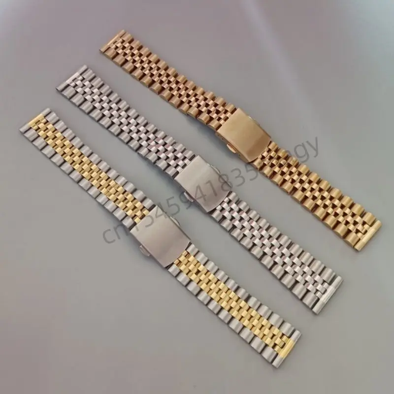 18mm 20mm Solid Stainless Steel Brush Polish Jubilee Universal Straight End Watch Strap Band Bracelet Fits For SKX ROX OMG Watch