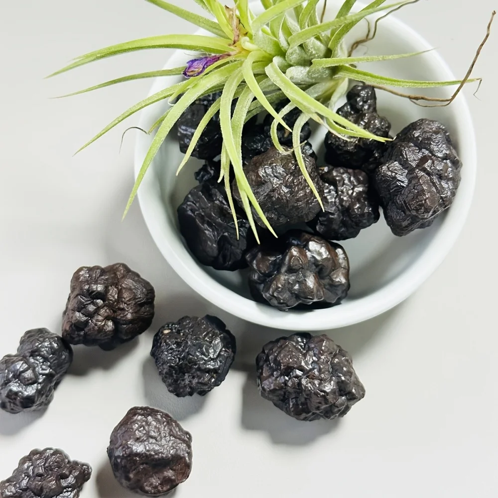 Natural Black Diamond Prophecy Meteorite Raw Stone Hematite Mineral Specimen Mystical Mediation Witchcraft Decor Gift