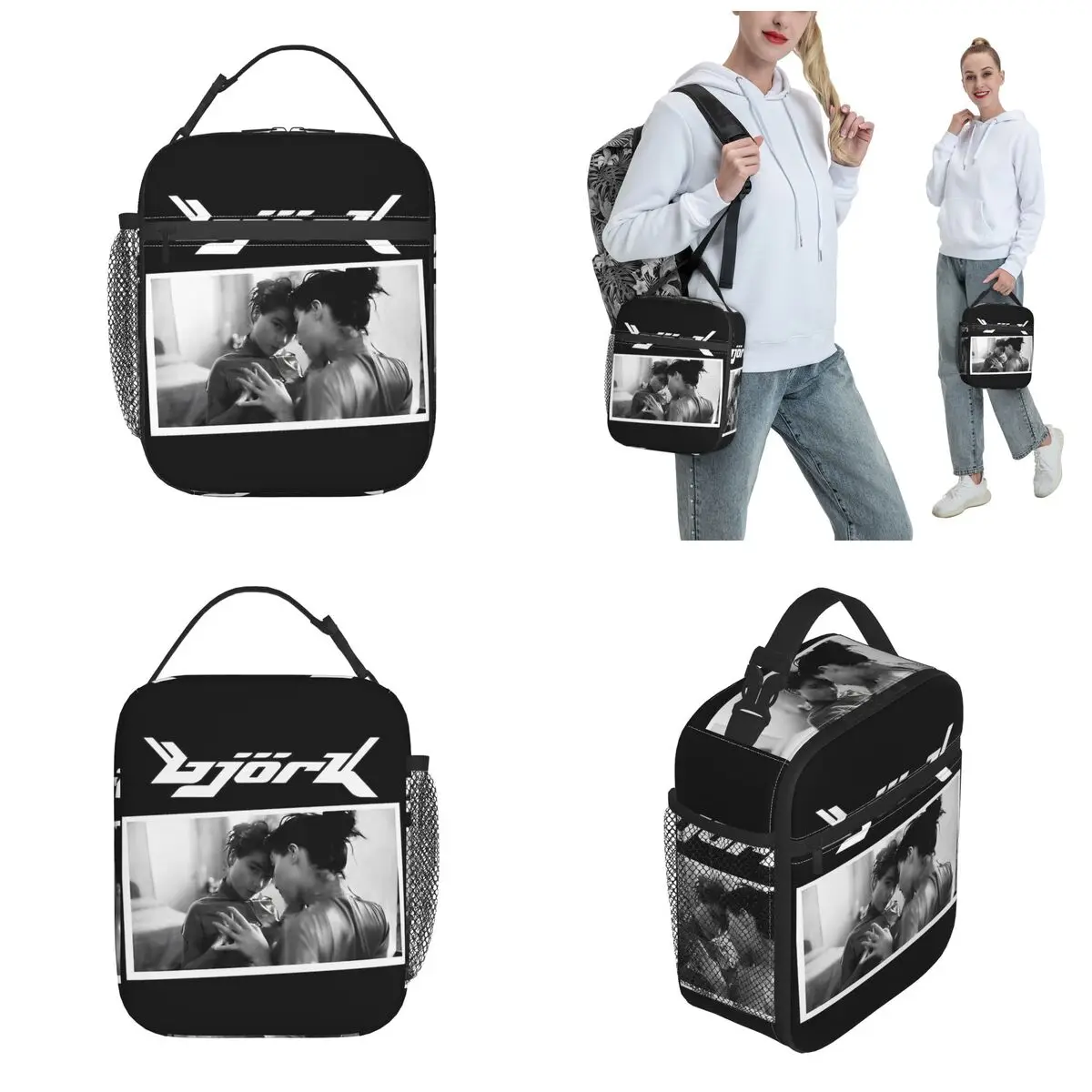 Funny Gift Bjork Record Producer Dj Merch Insulated Lunch Bags For Office Food Storage Bag Reusable Thermal Cooler Lunch Boxes