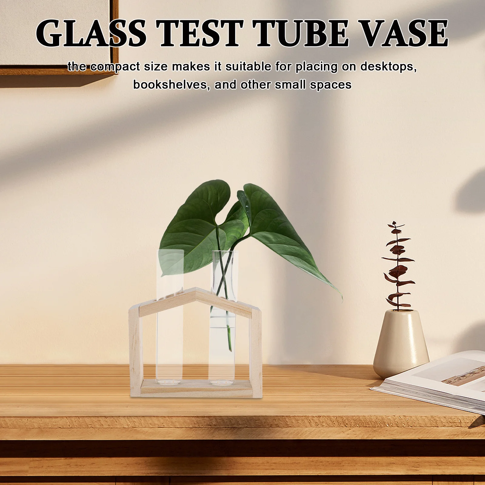 

Small Clear Glass Test Tube Vase Decorative Hydroponic Planter Flower Holder Tabletop Plant Propagation Wedding Centerpiece Home