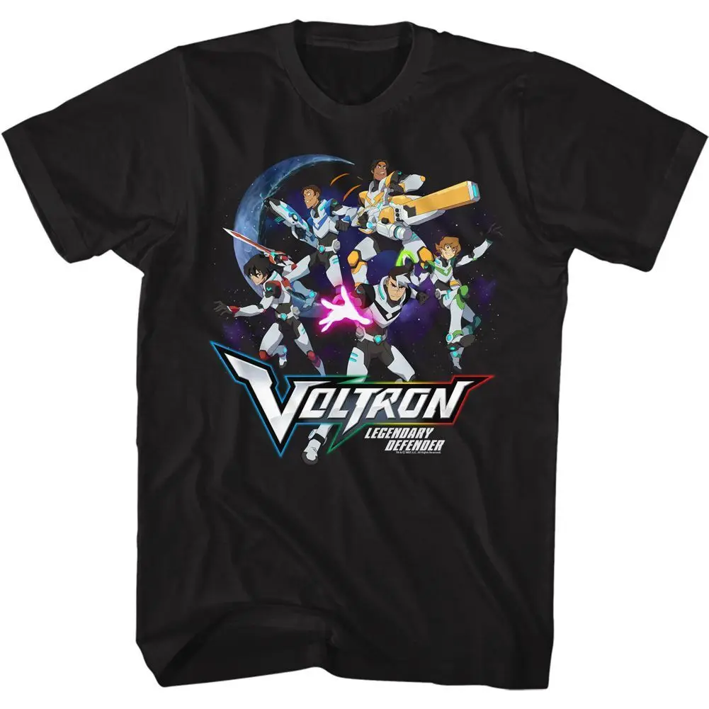 Voltron Defender Group In Space Adult T Shirt