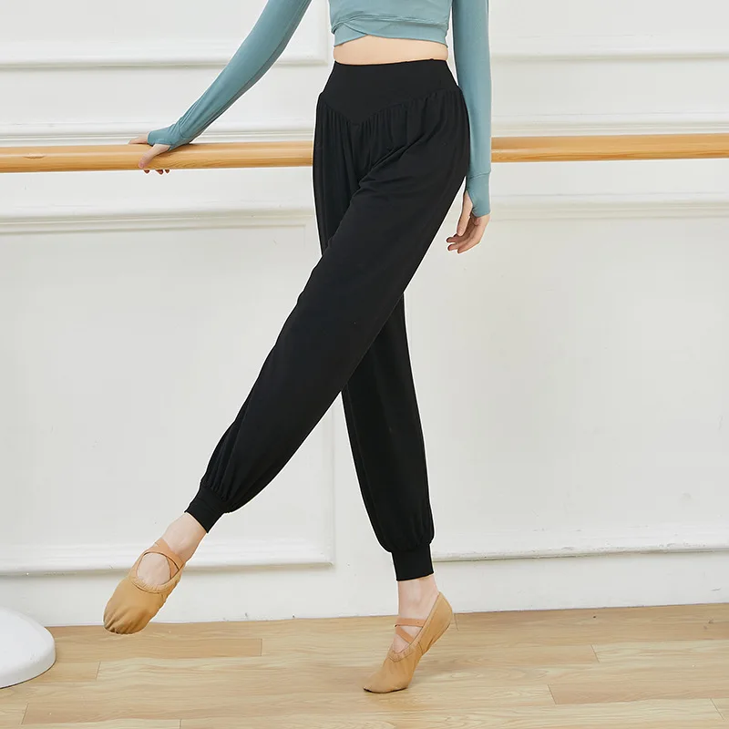 Vêtements de danse décontractés en modal, pantalons d'entraînement amples pour femmes, pantalons de danse latine pour adultes
