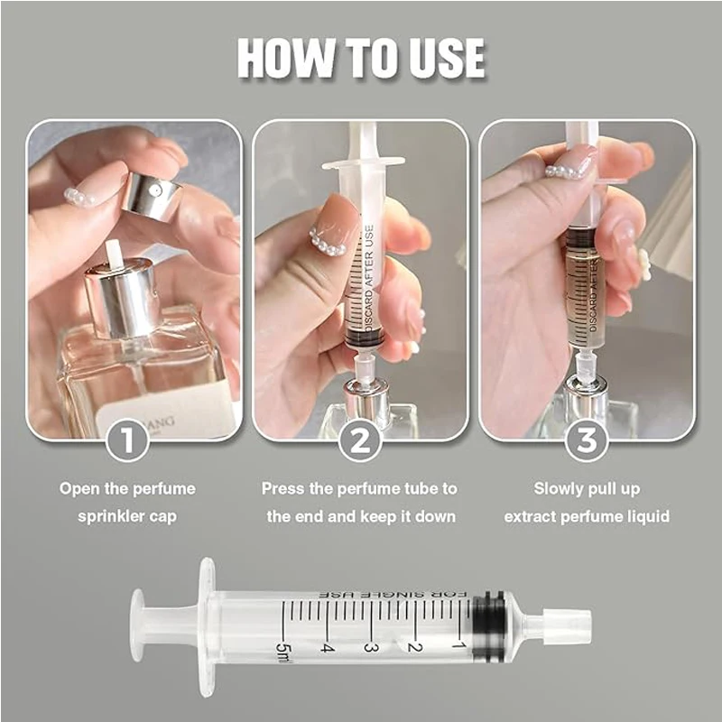 3/5/10/20/30Pcs 5ML Perfume Dispenser Pump Extraction Plastic Adapter Syringe Pump for Travel Refillable Atomizer Spray Bottle