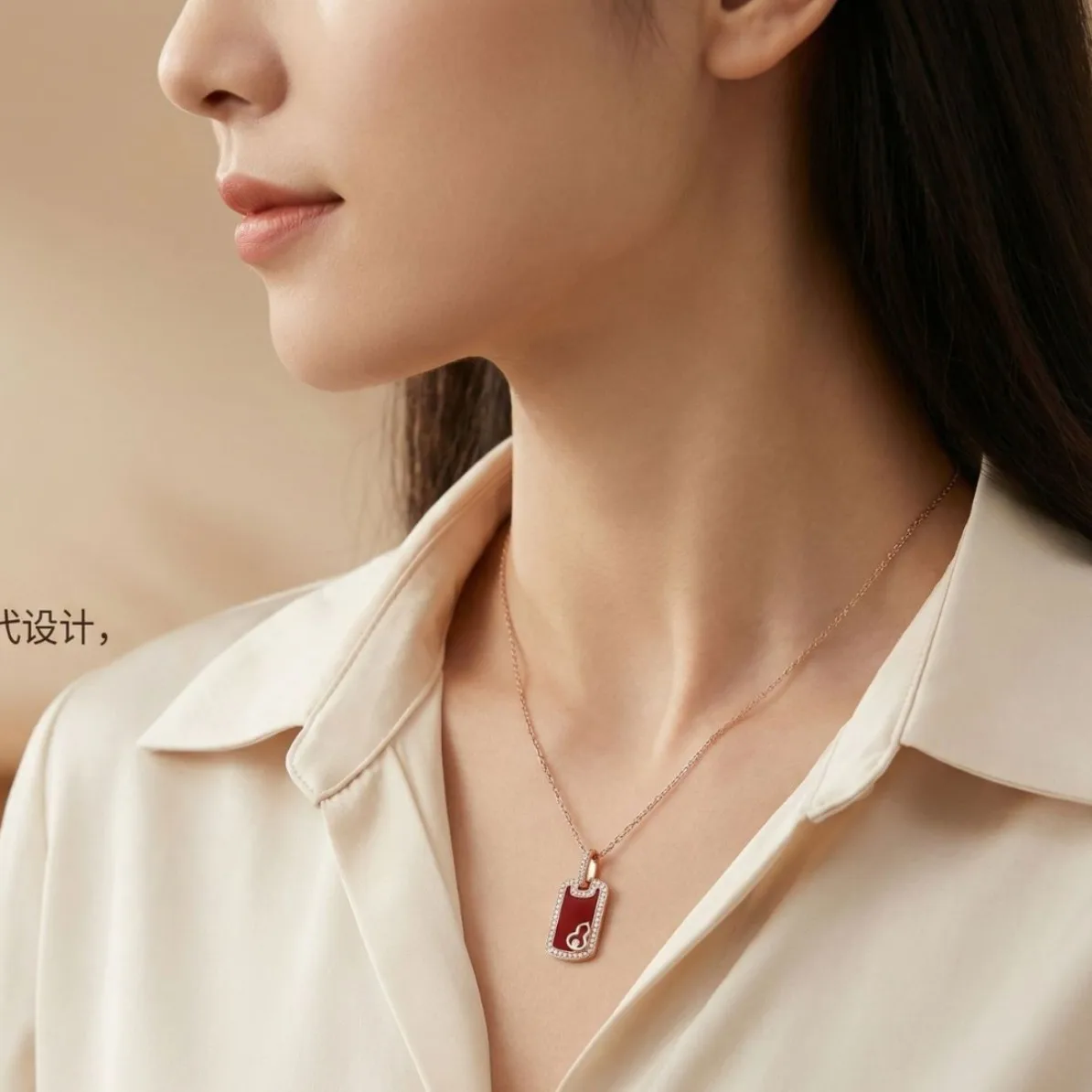 High version Chinese wind no matter brand necklace Fulu gourd fashion red pendant collarbone chain